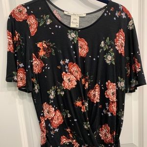 Black floral top